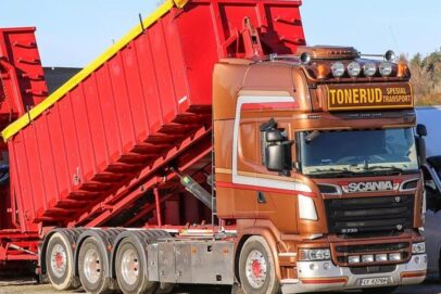ARTNR 01-3818 SCANIA R 6 TOPLINE 8X4 RIGED TRUCK WHIT HOOKLIFT SYSTEM + CONTAINER 40M3 TONERUD € 162,00
