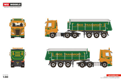 Nico transport; IVECO S-WAY AS LOW 6X2 MIDLIFT AXLE NON STEERING TIPPER TRAILER - 3 AXLE