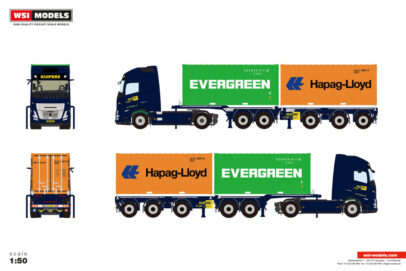 Kuipers Logistics; VOLVO FH AERO GLOBETROTTER XL 4X2 2CONNECT COMBI TRAILER - 5 AXLE + 2X 20FT CONTAINER