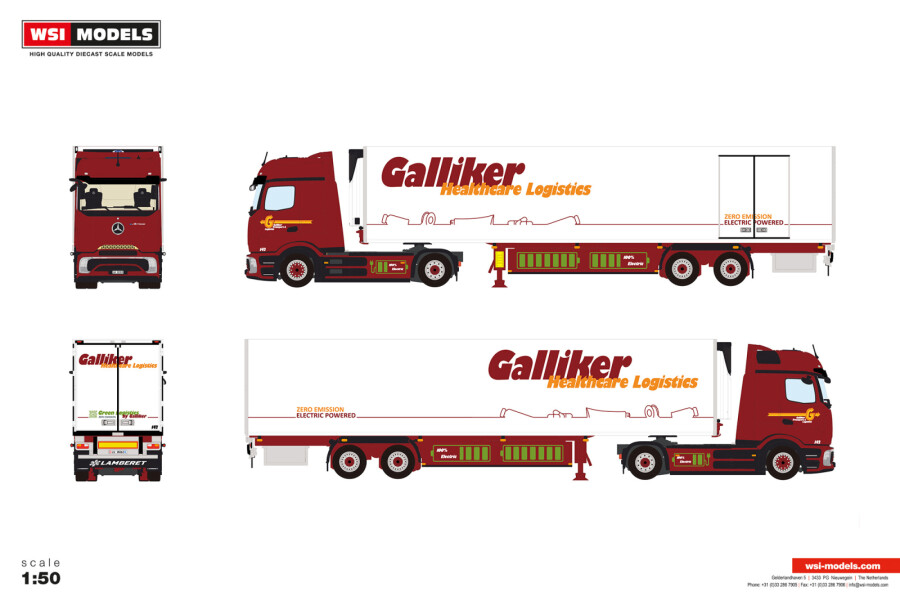 Galliker; MERCEDES-BENZ EACTROS 600 - PROCABIN BIG 4X2 REEFER TRAILER - 2 AXLE - Afbeelding 2